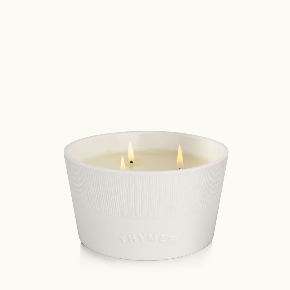 Thymes Sienna Sage 3-Wick Statement Candle Lit image number 2